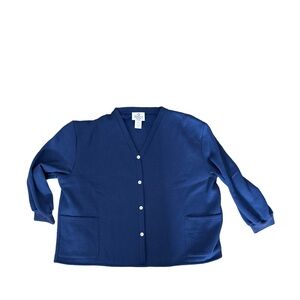Silverts Adaptable open back Blue Button-Up Cardigan - size 3XL